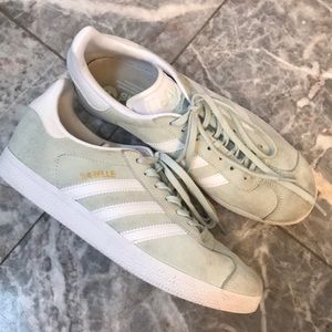 Women’s Light Green Suede Adidas Gazelle